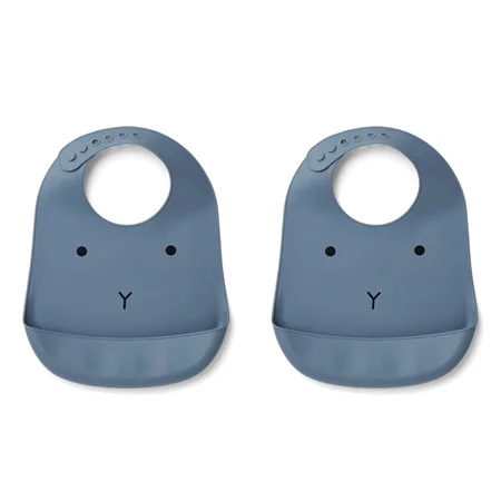 Liewood silicone smæk, 2-pak kanin blue wave