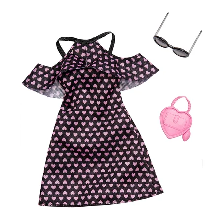 Barbie dukketøj, kjole med hjerter