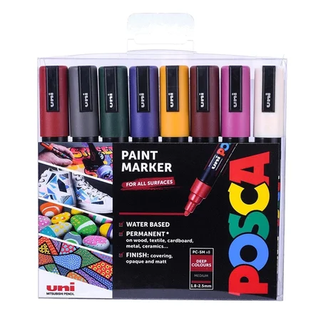 Posca marker PC-5M, 8-pak varme farver