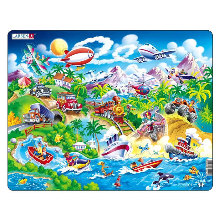 Larsen puslespil, Køretøjer og flyvemaskiner - 18 brikker