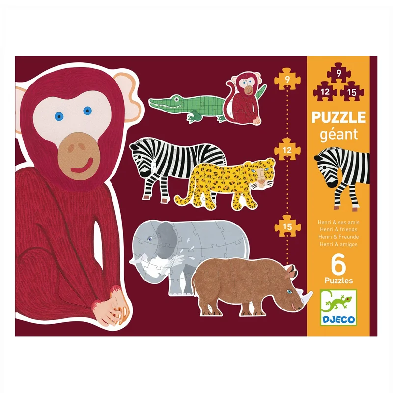 Djeco 6 puslespil, Henri og venner