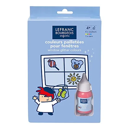 Vinduesmaling i bøtter, 5 stk glitter