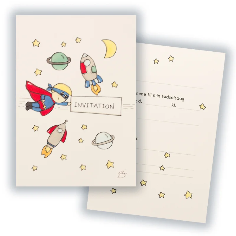 Fødselsdagskort af Simone T. Eriksen, superhelt - 10x15