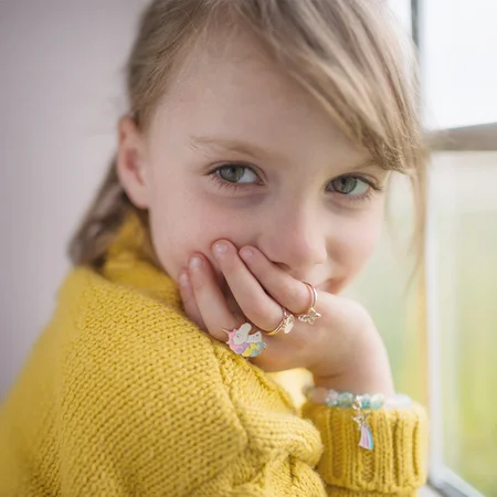 Great Pretenders 3 fingerringe, unicorn/butterfly