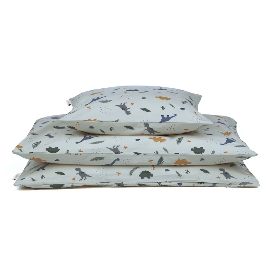 Liewood voksen sengetøj, dino dove blue mix