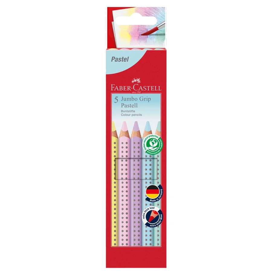 Faber Castell Jumbo-Griff Pastell-Buntstifte, 5 Stück