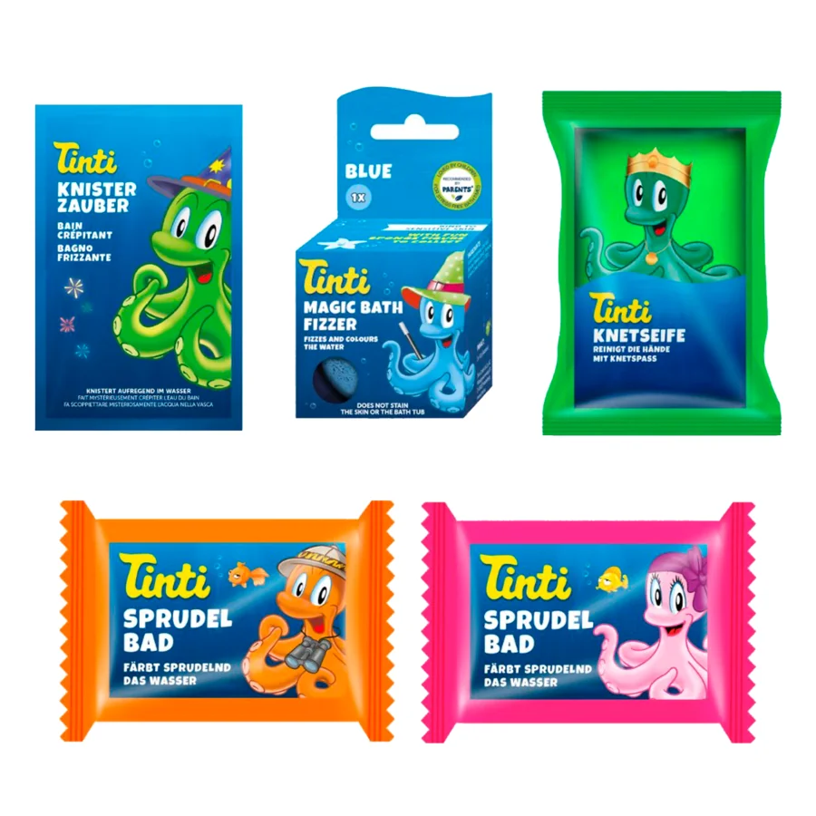 Tinti badesafari, fem dele