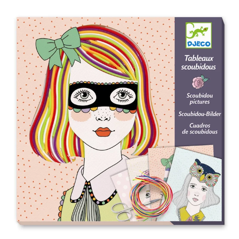 Djeco kreativ æske, collage med snørrer - flotte lokker