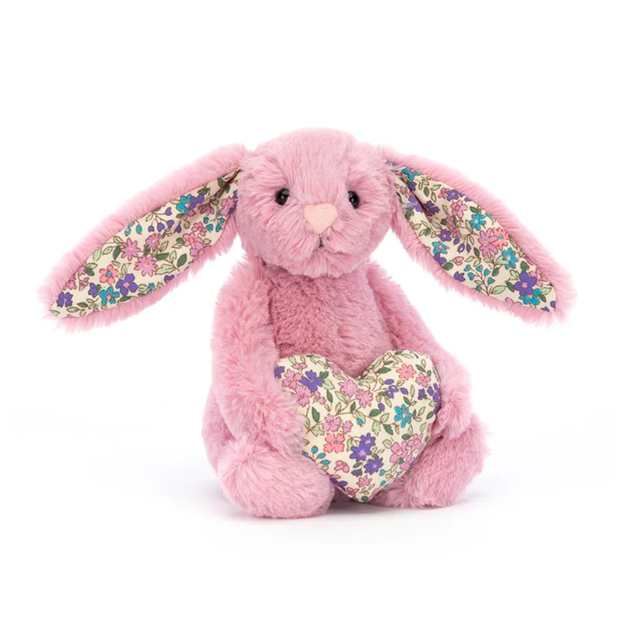 Jellycat Bashful kanin, Blossom tulip med hjerte, 15 cm