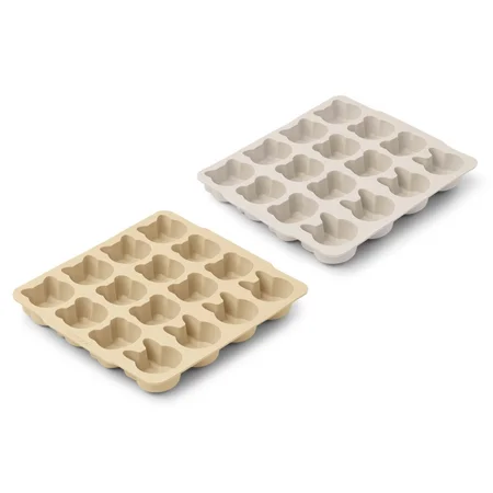 Liewood 2-pak silikone isterningeforme, wheat yellow/sandy