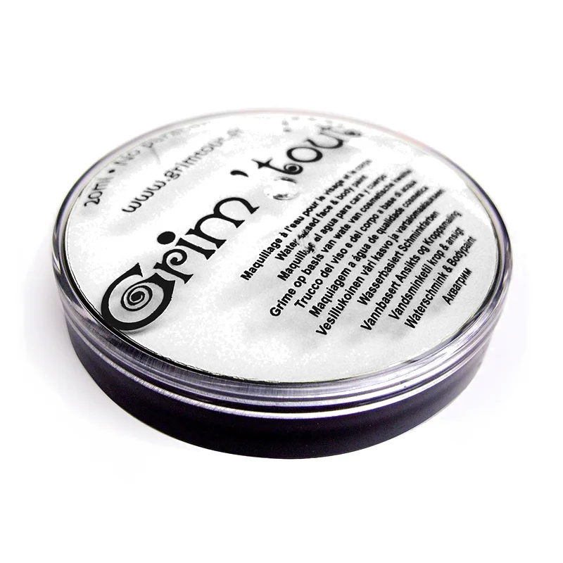 Grim Tout ansigtsmaling i bøtte, hvid