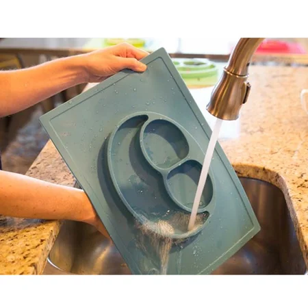 Ezpz Happy Mat - tallerken og dækkeserviet i et - grå