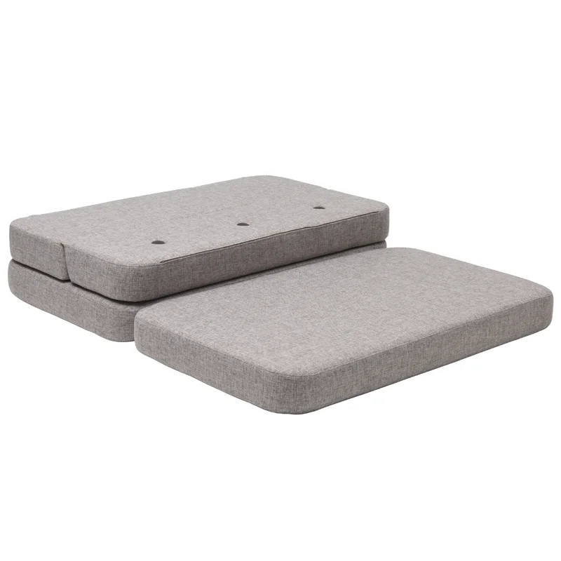 byKlipKlap 3-fold sofa, 140 cm multigrå m grå knap