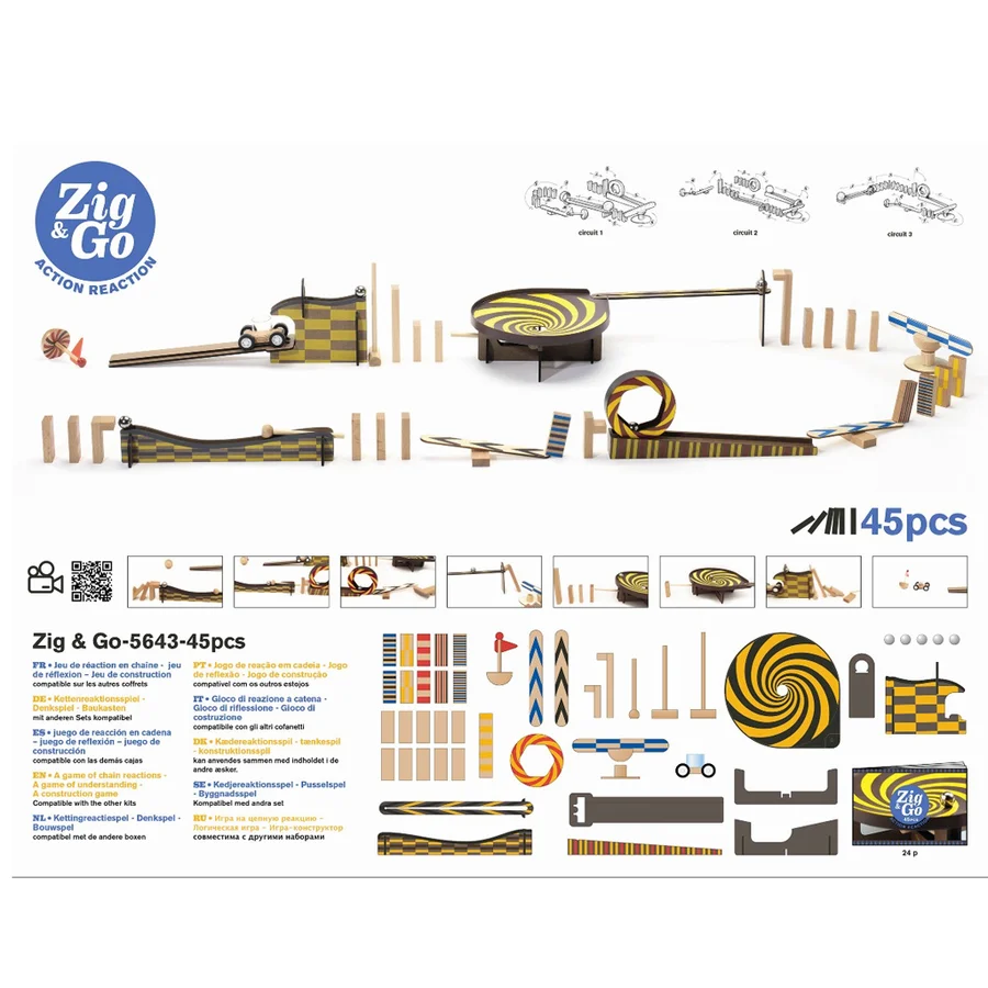Djeco Zig & Go bane, 45 dele