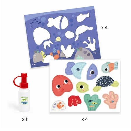 Djeco kreativ leg for de små, collage m.dyr