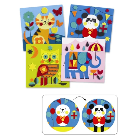 Djeco kreativ leg, collage for de små - filt dyr