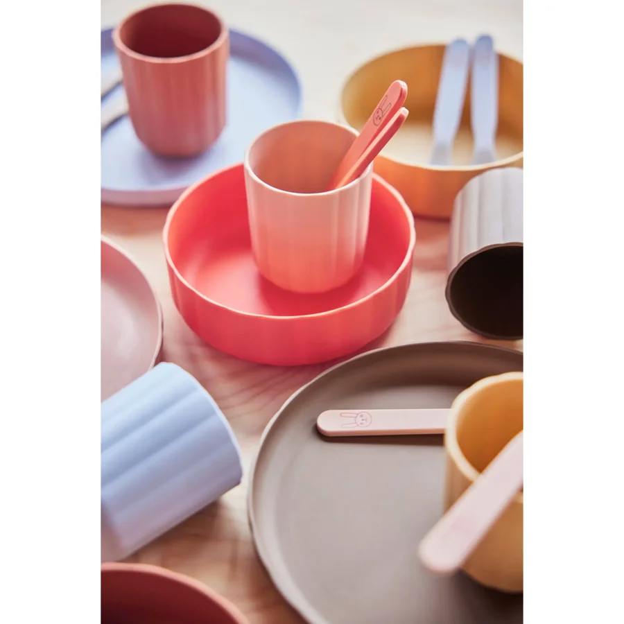 OYOY Pullo Tallerken og skål, caramel/ice blue