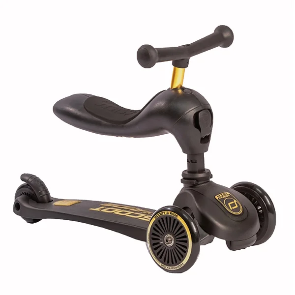 Scoot and Ride 2-i-1 løbehjul, Highway Kick 1 - sort/guld