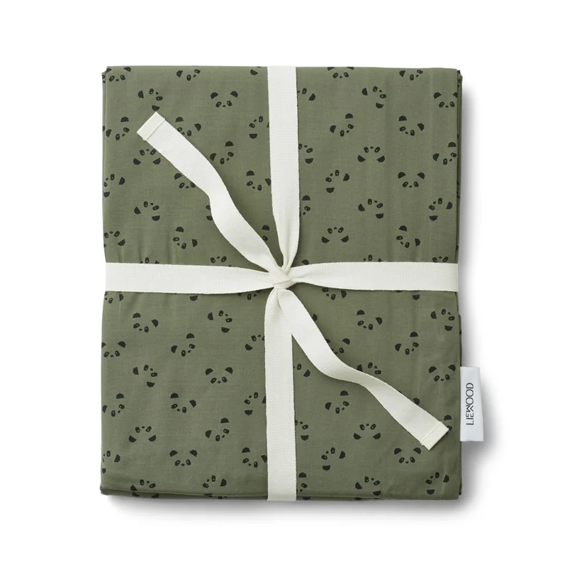 Liewood voksen sengetøj, panda hunter green