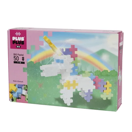 Plus Plus BIG pastel, 50 stk - enhjørning
