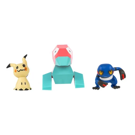 Pokémon 3er-Pack Kampf-Figuren, Mimikyu/Porygon/Croagunk