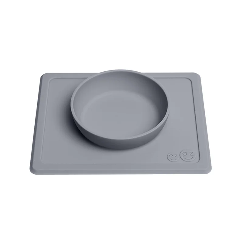 EZPZ happy mini bowl, skål og dækkeserviet i et - grå