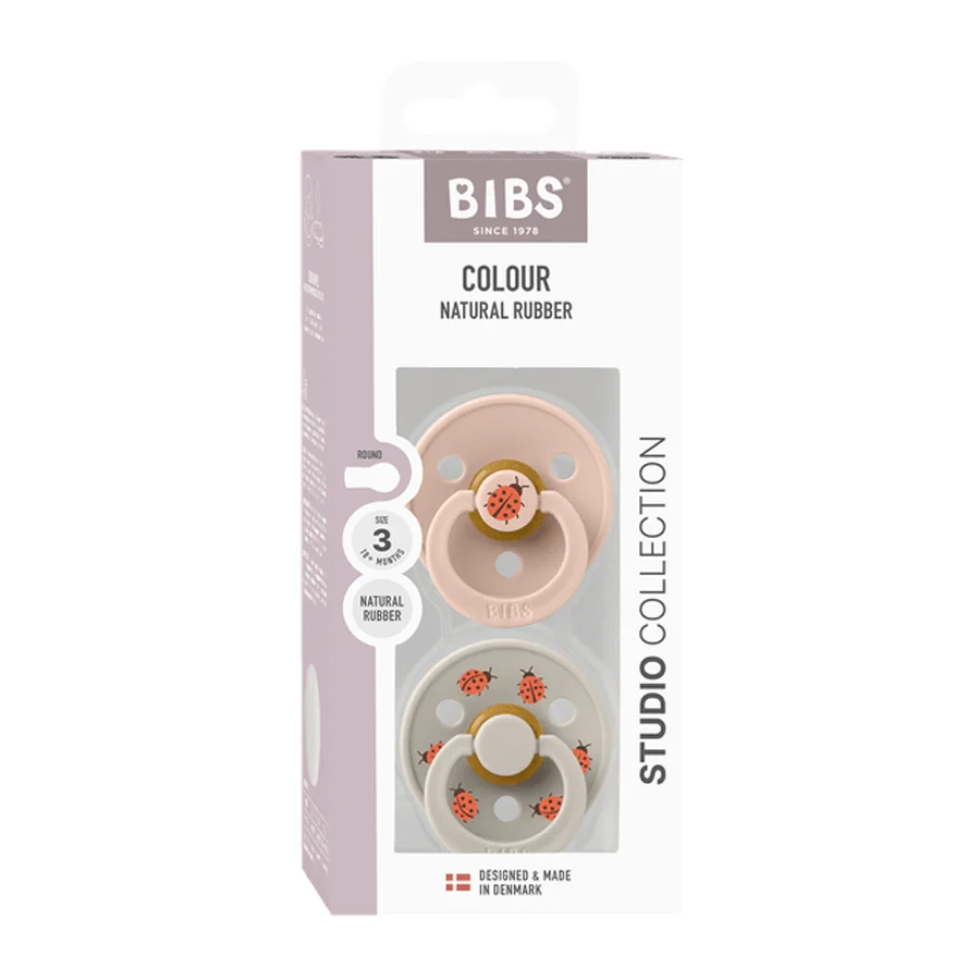 BIBS 2-Pak Studio Colour Sut Str 3 - Ladybug Blush Mix