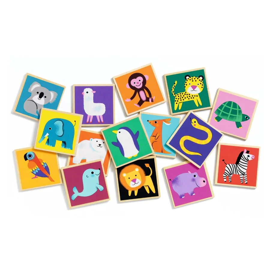 Djeco Holz-Memo, Wilde Tiere