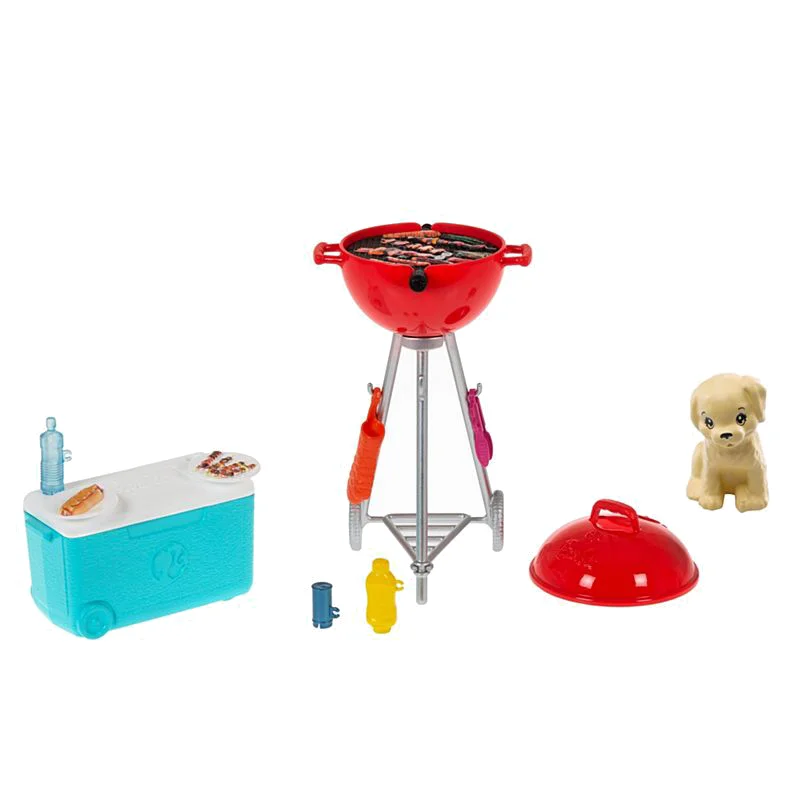 Barbie udendørs grill  mm. og hundehvalp