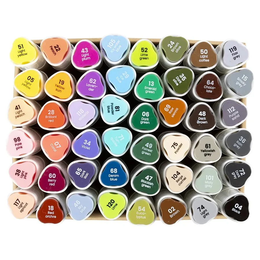 Illustration Marker, 48 stk Standardfarver, Streg 1+8 mm