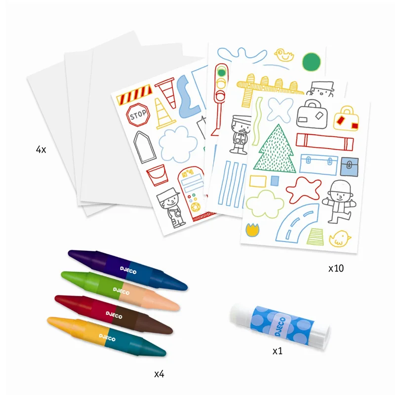 Djeco kreativ æske, Farvelæg dyr