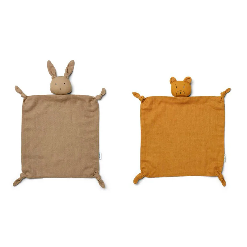 Liewood 2-pak nusseklud, oat/golden caramel