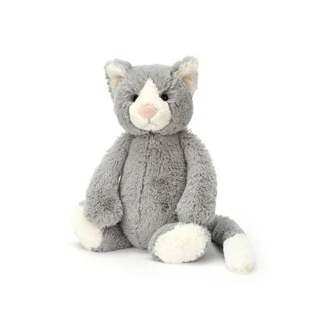 Jellycat bamse, Bashful kat grå - 18 cm