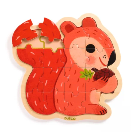 Djeco træpuslespil, egern 14 brikker