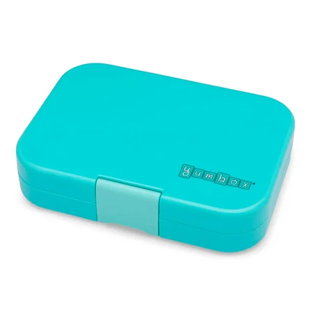 Yumbox Panino Lunchbox mit 4 Fächern, misty aqua/rainbow tray