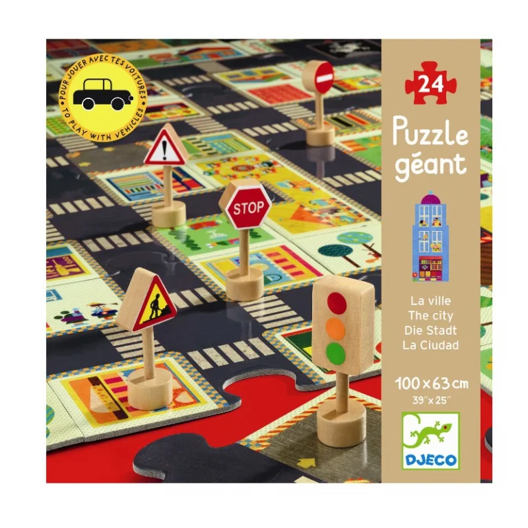 Djeco kæmpe puslespil som vejbane