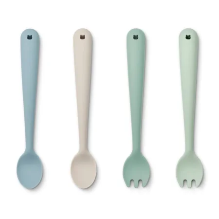 Liewood Kinder-Besteck, 4er-Pack, dusty mint multi mix