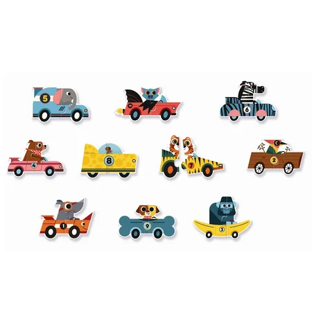 Djeco Lernpuzzle, Rennwagen