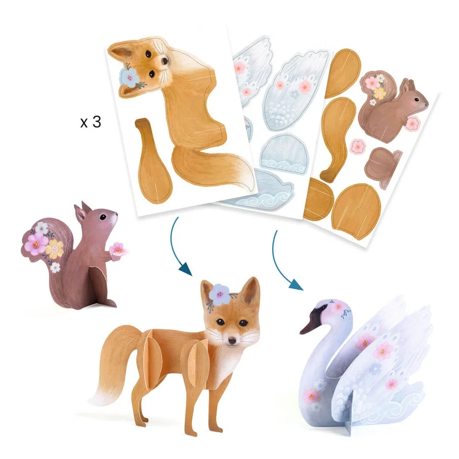 Djeco Kreativt Aktivitetssæt, Fluffy Dyr