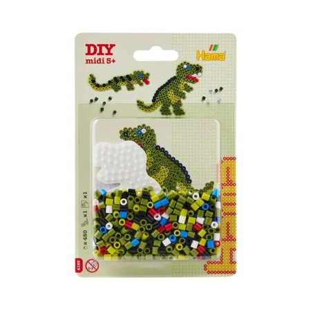 Hama Midi Blister Lille Dinosaur Perleplade Med Perler