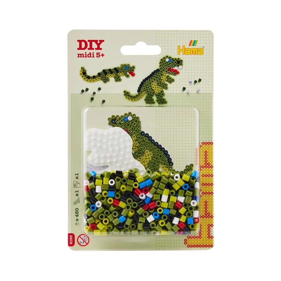 Hama Midi Blister Lille Dinosaur Perleplade Med Perler	