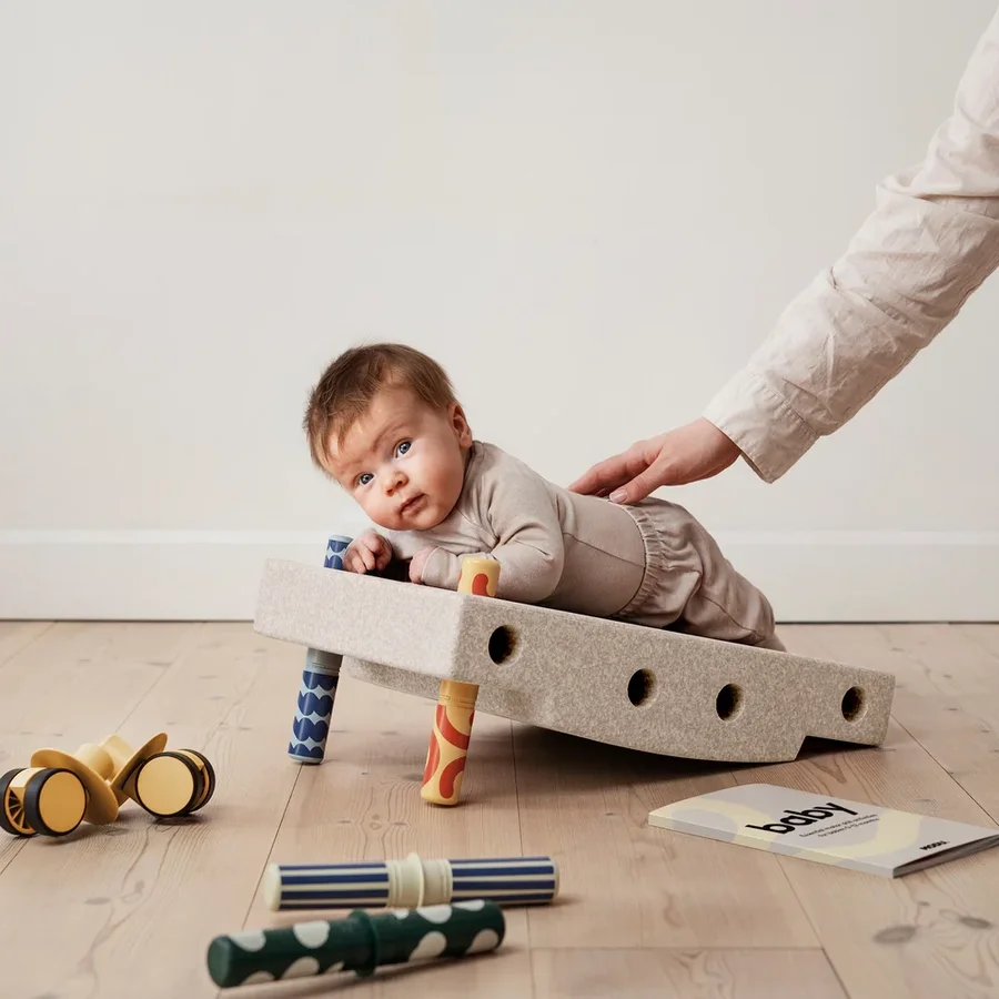 MODU Baby Aktivitets Sæt, 10 Dele - Sand Grey/Honey Yellow