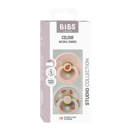 BIBS 2-Pak Studio Colour Sut Str 1 - Ladybug Blush Mix