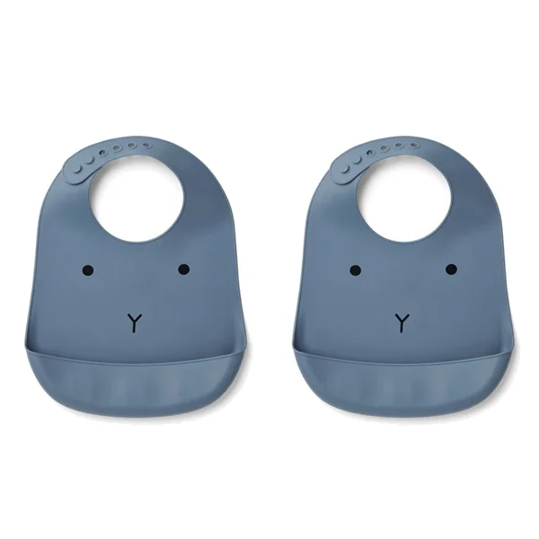 Liewood silicone smæk, 2-pak kanin blue wave