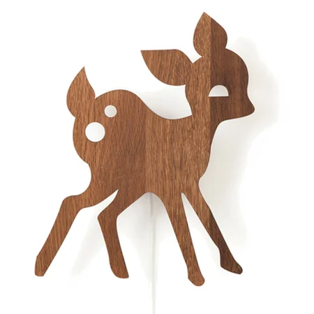 Ferm Living væglampe, My Deer - smoked oak