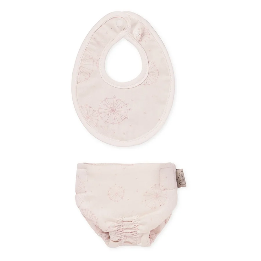 Cam Cam dukketøj, hagesmæk og ble - Dandelion rose