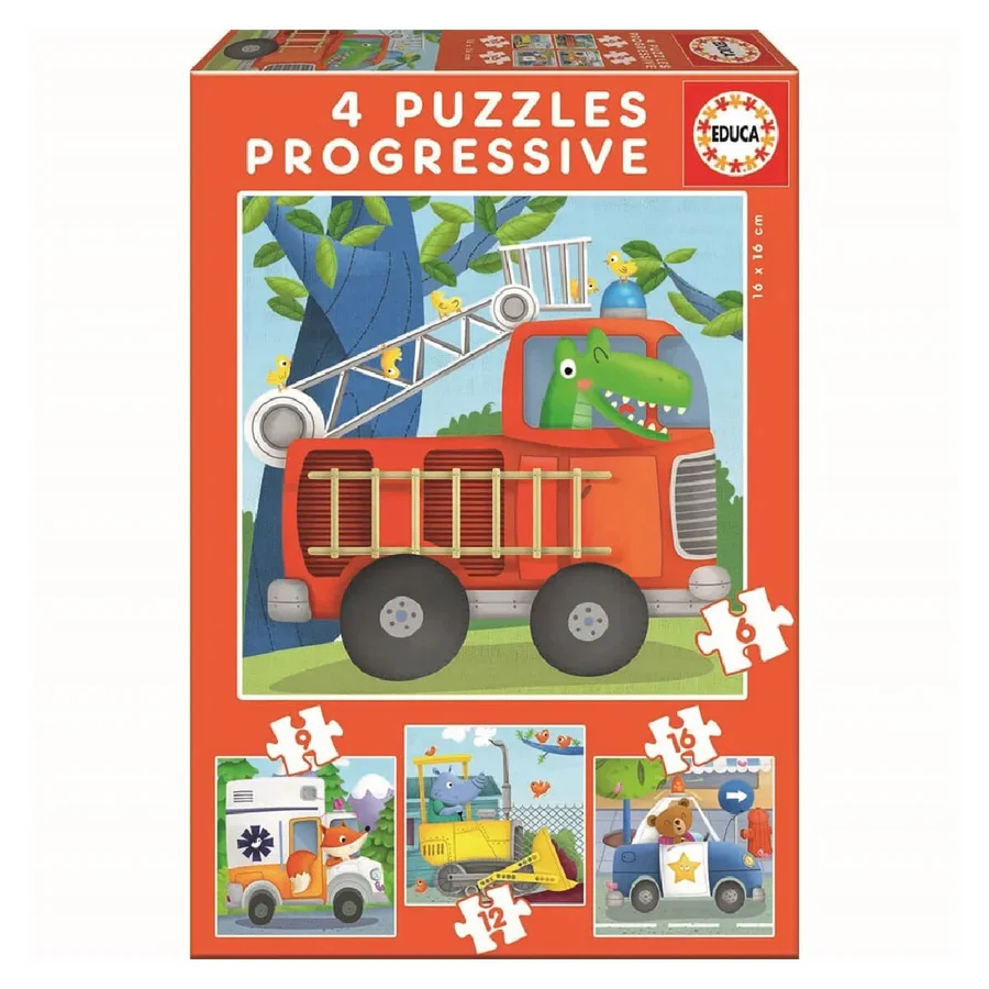Educa Puzzle set 4-teilig, Fahrzeuge