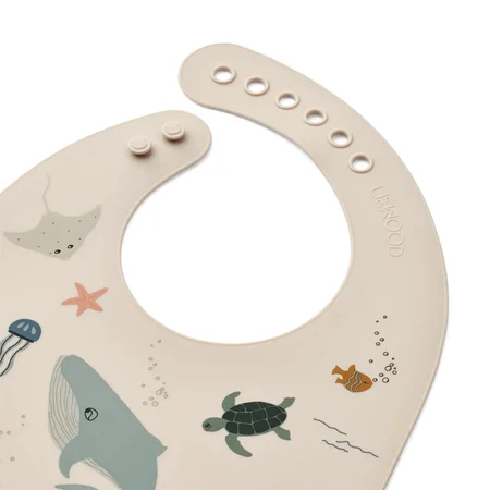 Liewood Tilda 2er-Pack Silikon Lätzchen, Sea Creature/Sandy