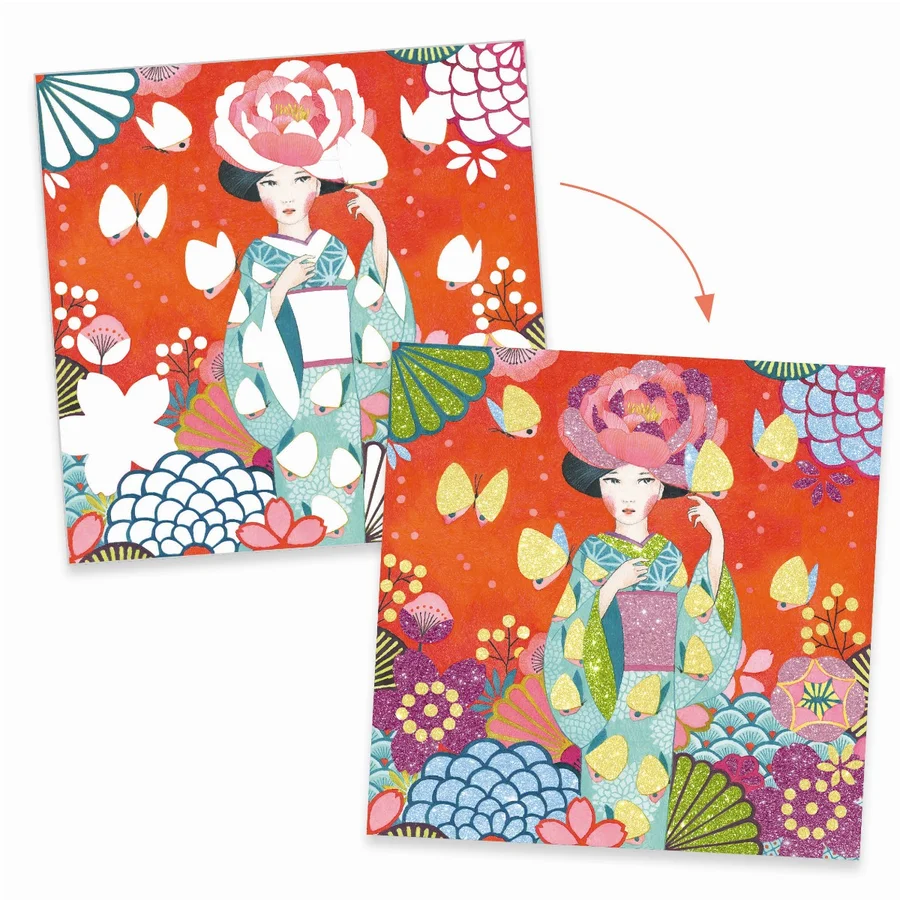 Djeco kreativ æske m glitterkort, Dagdrøm