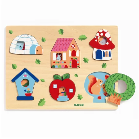Djeco Holzpuzzle, Zuhause